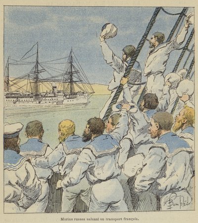 Ruští námořníci zdravili francouzský transport od after Louis Charles Bombled
