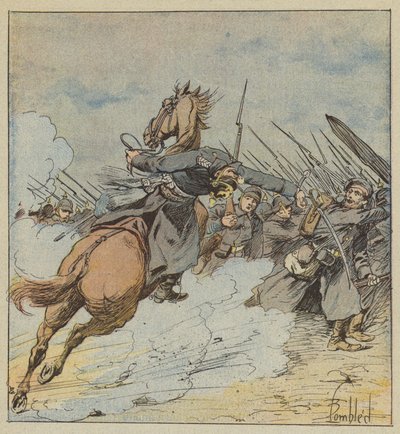 Smrt plukovníka de Kontski od after Louis Charles Bombled