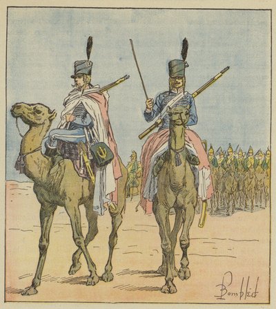 Napoleon vytvořil pluky dromedárů od after Louis Charles Bombled