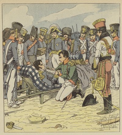 Napoleon a umírající maršál Lannes od after Louis Charles Bombled