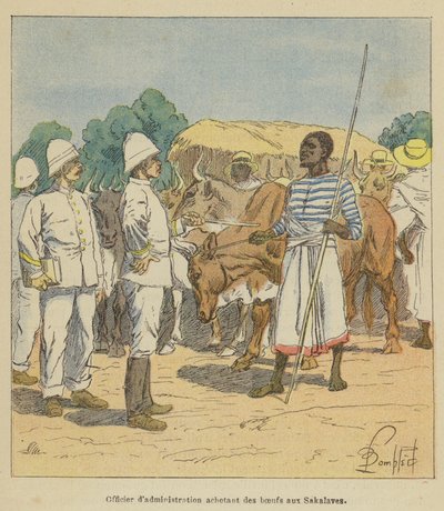 Administrativní úředník nakupující voly od Sakalaves od after Louis Charles Bombled