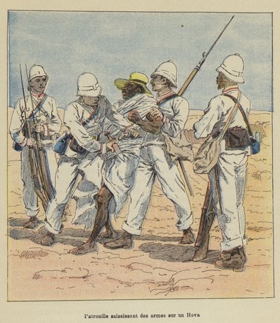 Hlídka zabavuje zbraně na Hova od after Louis Charles Bombled