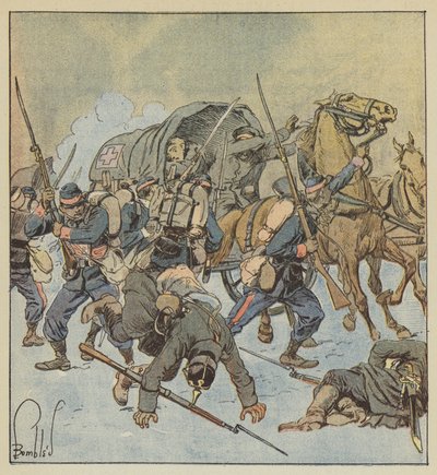 Zajetí pruské sanitky rotou 43. března od after Louis Charles Bombled