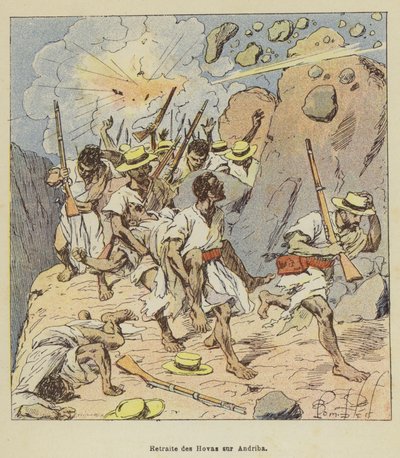 Ústup Hovasů na Andribu od after Louis Charles Bombled