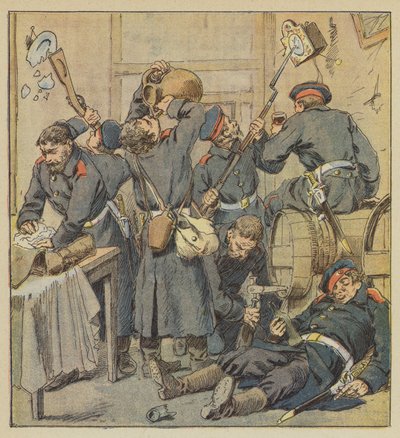 Scéna rabování v Saint-Calais od after Louis Charles Bombled
