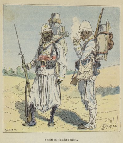 Vojáci alžírského pluku od after Louis Charles Bombled