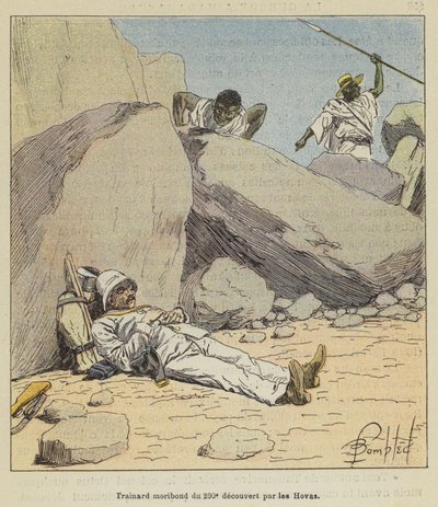 Umírající opozdilec z 200. objevený Hovasy od after Louis Charles Bombled