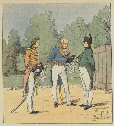 Anglický kapitán představuje poručíka Napoleonovi od after Louis Charles Bombled