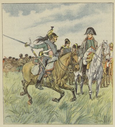 Drak varuje císaře před zradou jednoho z jeho generálů od after Louis Charles Bombled