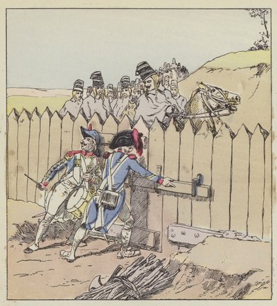 Seržant z posádky Saint-Georges pozná rakouské husary podle nových kabátů od after Louis Charles Bombled