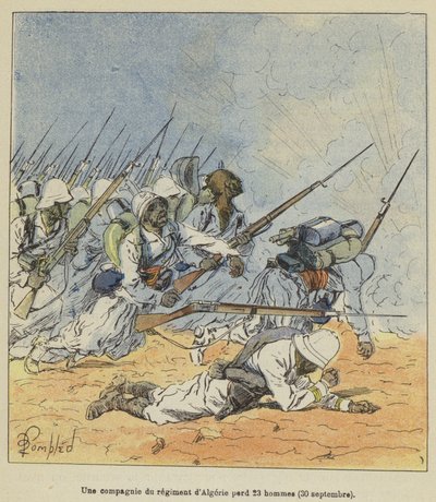Rota alžírského pluku ztrácí 23 mužů, 30. září od after Louis Charles Bombled