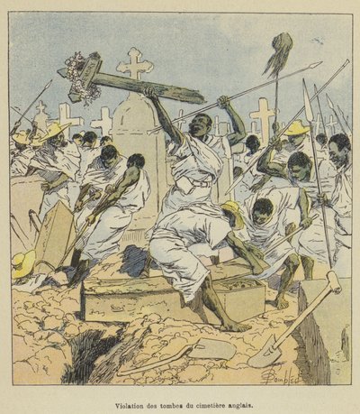 Narušení hrobů anglického hřbitova od after Louis Charles Bombled