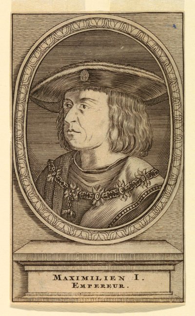 Portrét Maxmiliána I. (1459-1519) od after Lucas van Leyden