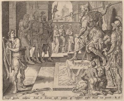 David před Saulem od after Maerten van Heemskerck