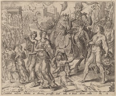 Triumf Saula a Davida od after Maerten van Heemskerck