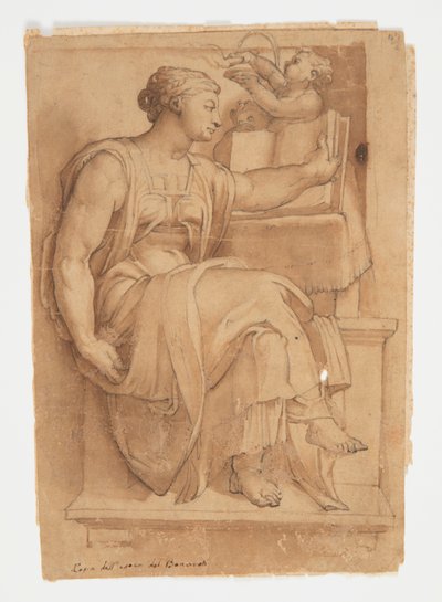 Erythean Sibyla ze stropu Sixtinské kaple, po Michelangelovi od after Michelangelo Buonarroti