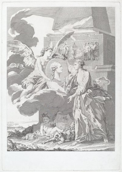 Alegorický portrét Pierra Buirette de Belloy od after Nicolas René Jollain Louis Simon Lempereur