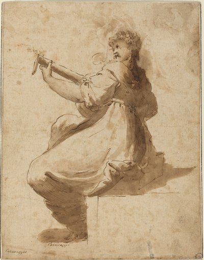 Hráč na loutnu od after Orazio Gentileschi