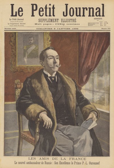 Lev Pavlovič Urusov, nový ruský velvyslanec ve Francii od after Oswaldo Tofani