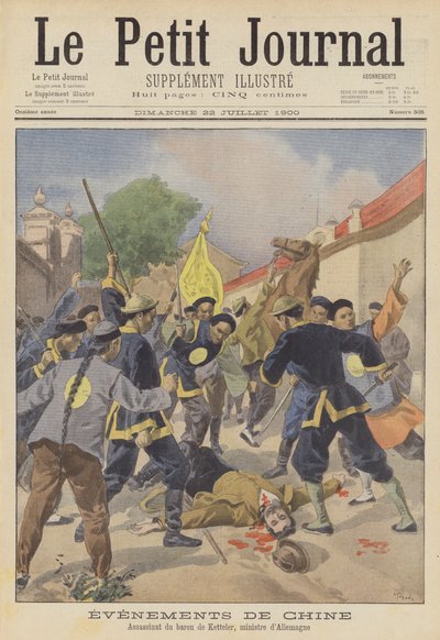 Boxerské povstání: vražda německého vyslance v Pekingu od after Oswaldo Tofani