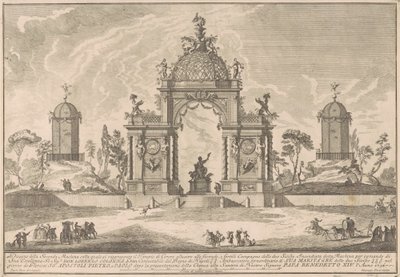 Seconda Macchina pro Čínu z roku 1756: Chrám Ceres od after Paolo Posi Giuseppe Pozzi