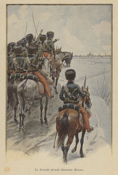 Napoleons Grande Armee přijíždí před Moskvou, 1812 od after Paris