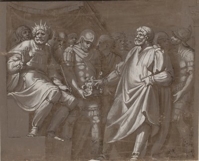 Mucius Scaevola před Porsennou od after Polidoro da Caravaggio