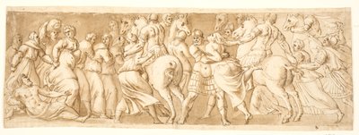 Znásilnění sabinských žen, levá polovina od after Polidoro da Caravaggio