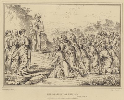 Doručení zákona, Exodus od after Raphael