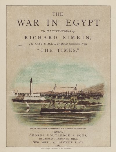 Ilustrace na titulní straně k Válce v Egyptě od after Richard Simkin