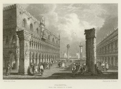 Piazzetta, od kostela svatého Marka od Samuel (after) Prout