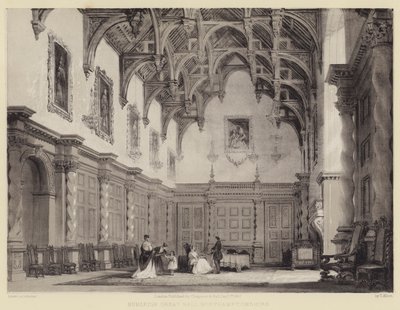 Burleigh Great Hall, Northamptonshire od after Thomas Allom