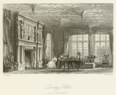 Loseley Hall, interiér obývacího pokoje od after Thomas Allom
