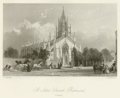 Kostel svatého Jana, Richmond, 1840 od after Thomas Allom