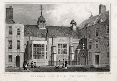 Staples Inn Hall Holborn, 1830 od Thomas Hosmer after Shepherd