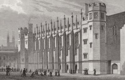 The New Hall, Christs Hospital, 1828 od Thomas Hosmer after Shepherd