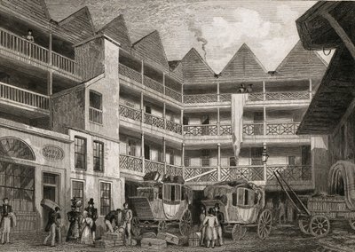The Old Bull and Mouth Inn, St Martins-le-Grand, 1831 od Thomas Hosmer after Shepherd