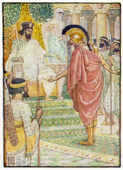 Stál mlčky před králem od after Walter Crane