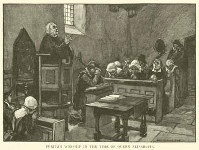 Puritánské uctívání v době královny Alžběty od after William Henry Margetson