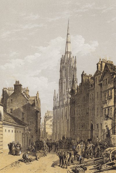 New Assembly Hall, Edinburgh (chromolitho) od after William Leighton Leitch