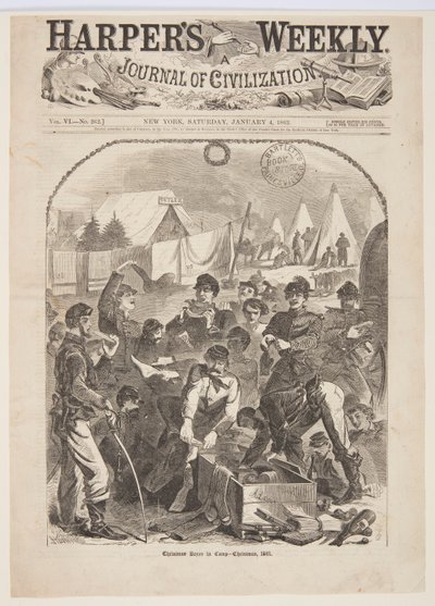 Vánoční krabice v táboře – Vánoce, 1861 od Winslow Homer