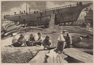 Stavba lodí, přístav Gloucester od Winslow Homer