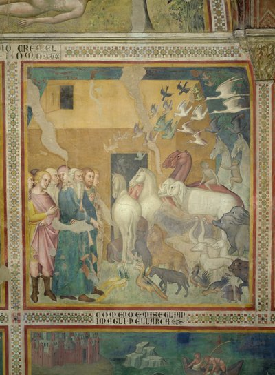 Noah Leading the Animals into the Ark, 1356-67 (viz také 59303) od also Manfredi de Battilori Bartolo di Fredi