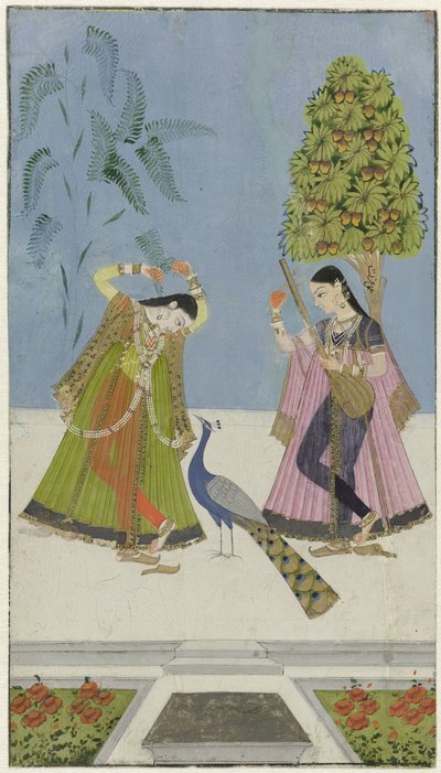 Dvě ženy a páv, Gujara Ragini od anonymous (attributed to)