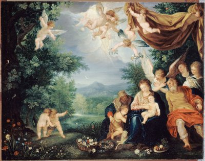 Francouzsky: Le Repos de la Sainte Famille pendant la fuite en Égypte (Svatá rodina odpočívá během útěku do Egypta) od anonymous 