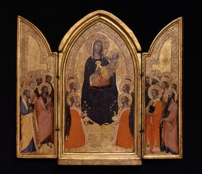 Madona s dítětem a světci (Sterbiniho triptych) od anonymous 