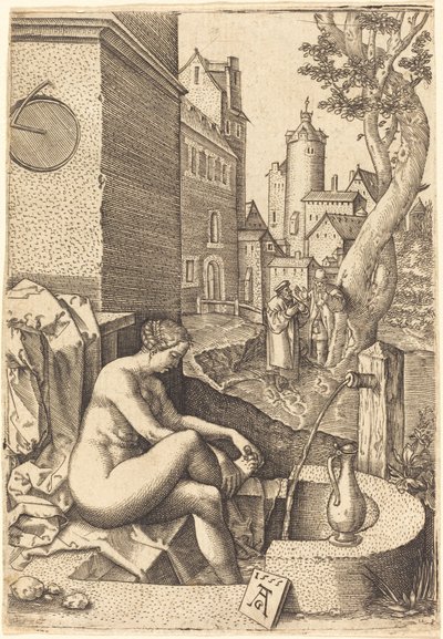 Susanna překvapená dvěma staršími od anonymous Germany 16th Century after Heinrich Aldegrever