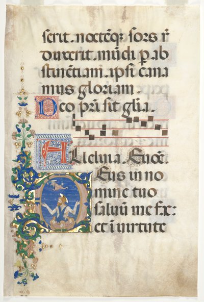 List z graduálu: Iniciála (D) s Janem Křtitelem od attributed to Francesco d