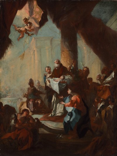 Studium na „Uvedení Krista v chrámu“ (pro Saint Ulrich, Vídeň) od attributed to Franz Anton Maulbertsch