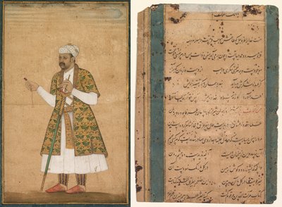 Dvořan, možná Khan Alam, držící spinel a dekanský meč od attributed to Govardhan